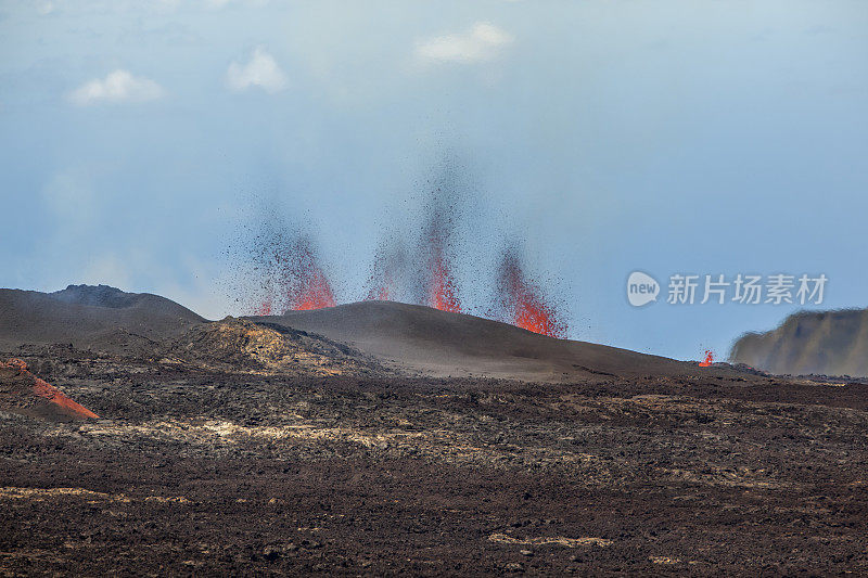 留尼旺岛Piton de la furnace火山喷发